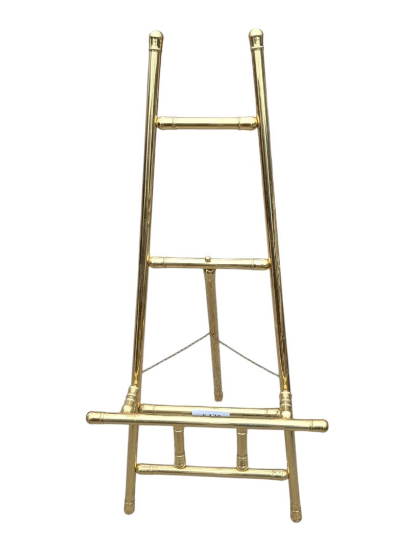 Vintage Brass-Finish Floor Easel / Art Display Stand
