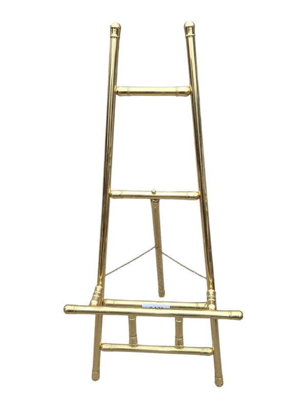 Vintage Brass-Finish Floor Easel / Art Display Stand