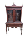 Traditional Wood & Glass Display Cabinet with Eagle Finial