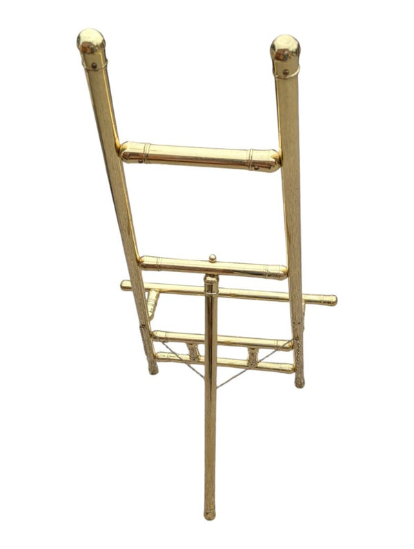 Vintage Brass-Finish Floor Easel / Art Display Stand