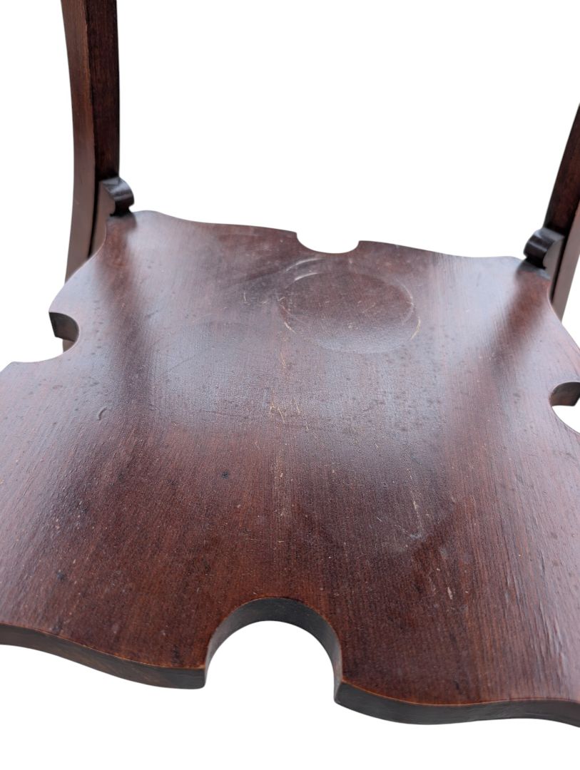Antique Wood Side Table with Lower Shelf