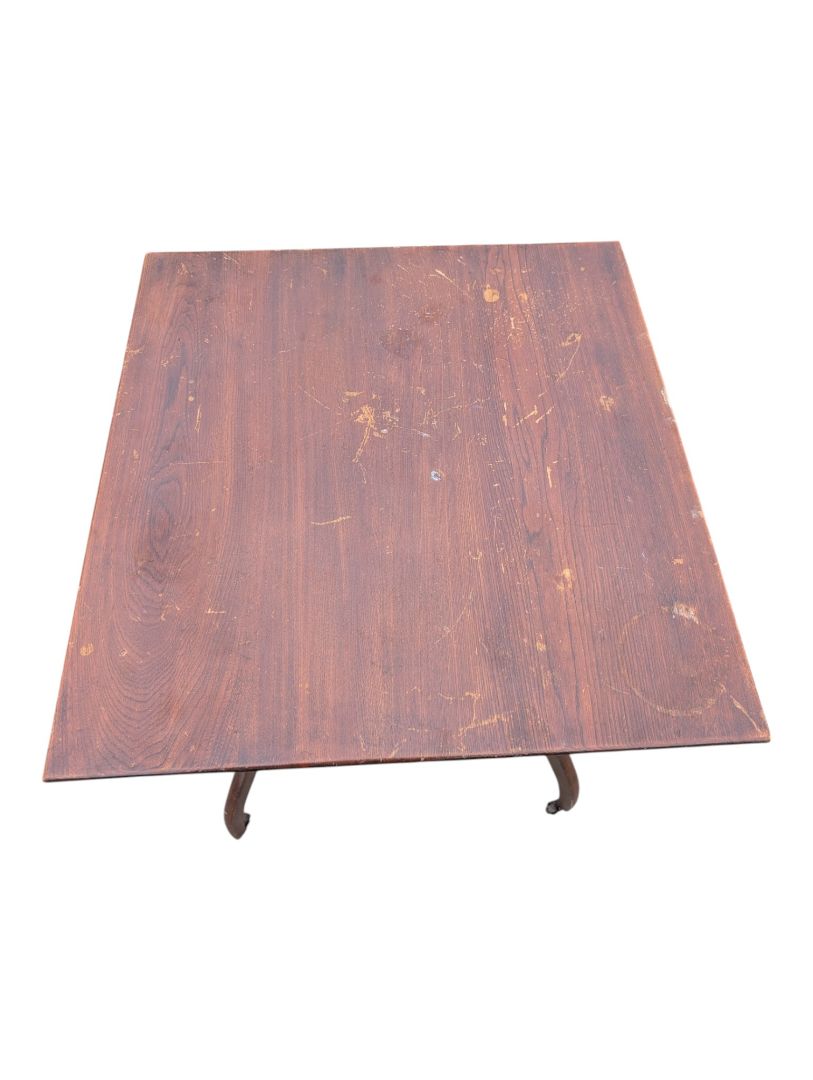 Antique Wood Side Table with Lower Shelf