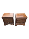 Pair of Traditional Two-Drawer Wood Nightstands