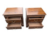 Pair of Traditional Two-Drawer Wood Nightstands