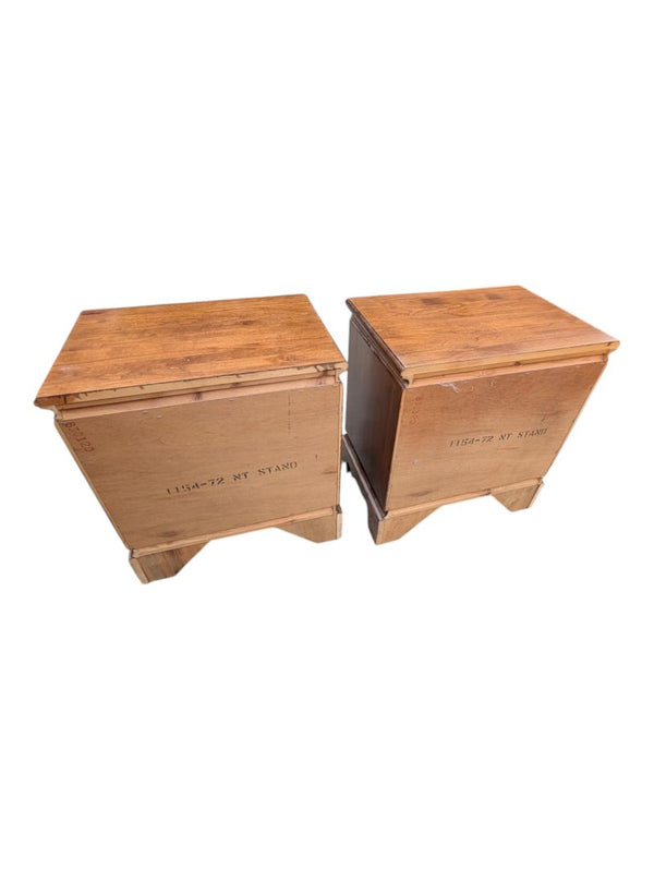 Pair of Traditional Two-Drawer Wood Nightstands