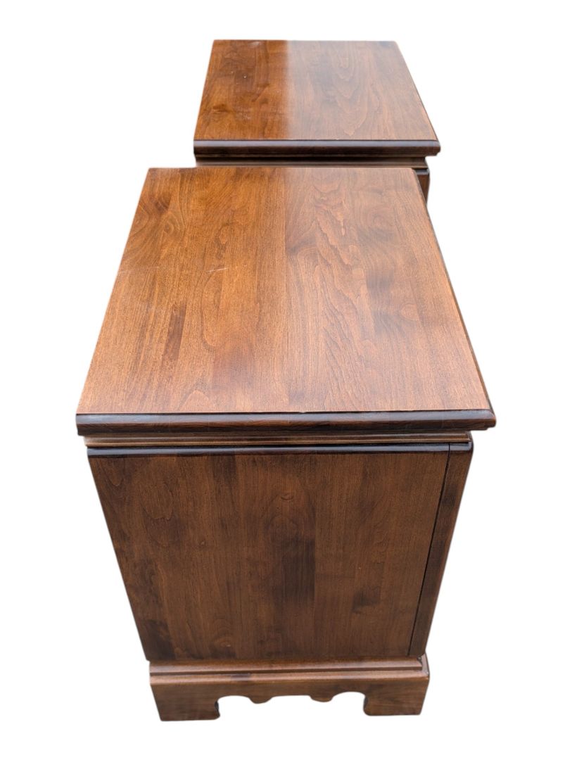 Pair of Traditional Two-Drawer Wood Nightstands