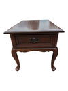 Pair of Traditional Wood End Tables with Cabriole Legs