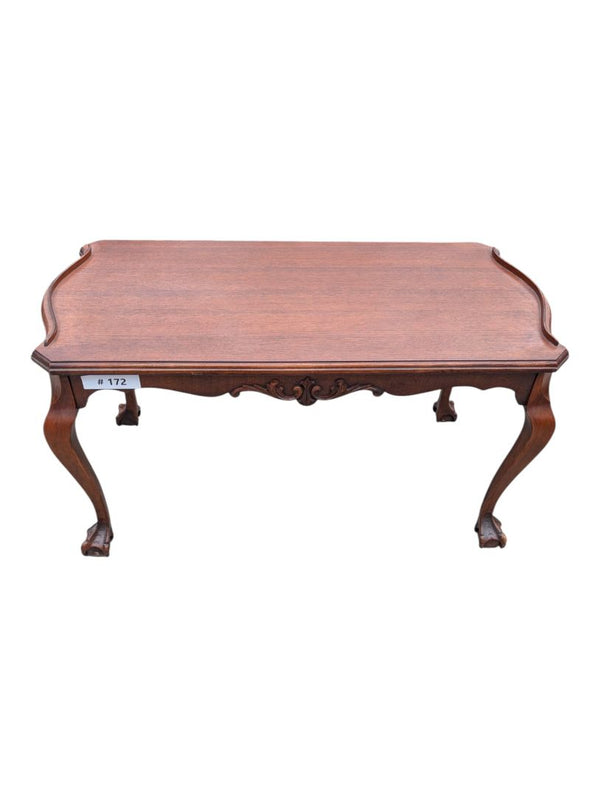 Traditional Queen Anne Style Mahogany Coffee Table