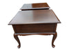 Pair of Traditional Wood End Tables with Cabriole Legs