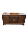Vintage Wood Dresser with Arched Mirror & Cabinet Storage