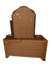 Vintage Wood Dresser with Arched Mirror & Cabinet Storage