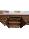 Vintage Wood Dresser with Arched Mirror & Cabinet Storage