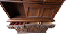Vintage Solid Wood China Cabinet & Hutch with Glass Doors and Drop-Down Serving Surface