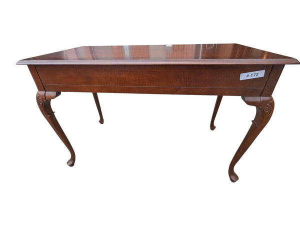 Traditional Three-Drawer Writing Desk with Cabriole Legs