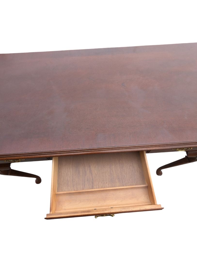 Traditional Three-Drawer Writing Desk with Cabriole Legs