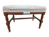 Vintage Carved Wood Upholstered Piano / Vanity Bench
