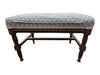 Vintage Carved Wood Upholstered Piano / Vanity Bench