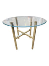 Round Glass Top Accent Table with Gold-Tone Metal Base