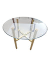 Round Glass Top Accent Table with Gold-Tone Metal Base