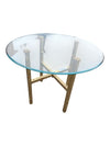 Round Glass Top Accent Table with Gold-Tone Metal Base
