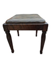 Vintage Upholstered Wood Vanity Bench / Piano Stool