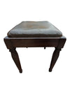 Vintage Upholstered Wood Vanity Bench / Piano Stool
