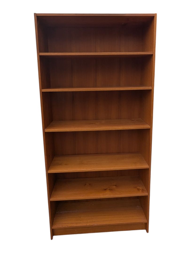 Tall Narrow Wooden Bookcase with Six Shelves