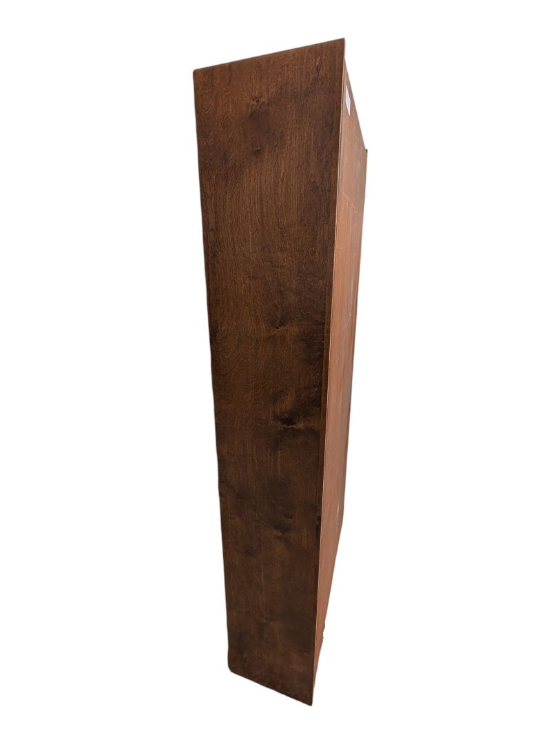 Tall Narrow Wood Bookcase with Five Open Shelves