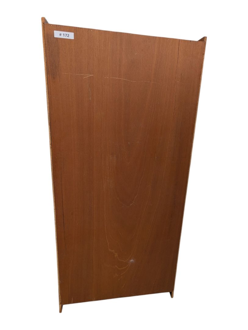 Tall Narrow Wood Bookcase with Five Open Shelves