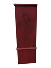 Red-Stained Wooden Armoire with Double Doors and Two Drawers