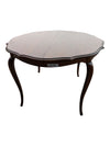 Vintage Extendable Scalloped Wood Dining Table with Leaf