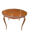 Vintage Extendable Scalloped Wood Dining Table with Leaf