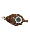 Brown Glazed Ceramic Elephant Teapot with Lid