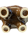 Brown Glazed Ceramic Elephant Teapot with Lid