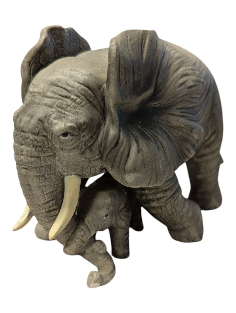 Elephant and Calf Decorative Figurine