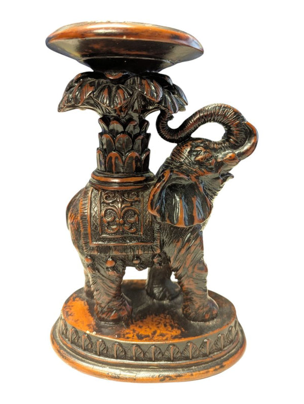 Ornate Elephant Pillar Candle Holder