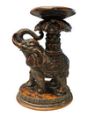 Ornate Elephant Pillar Candle Holder