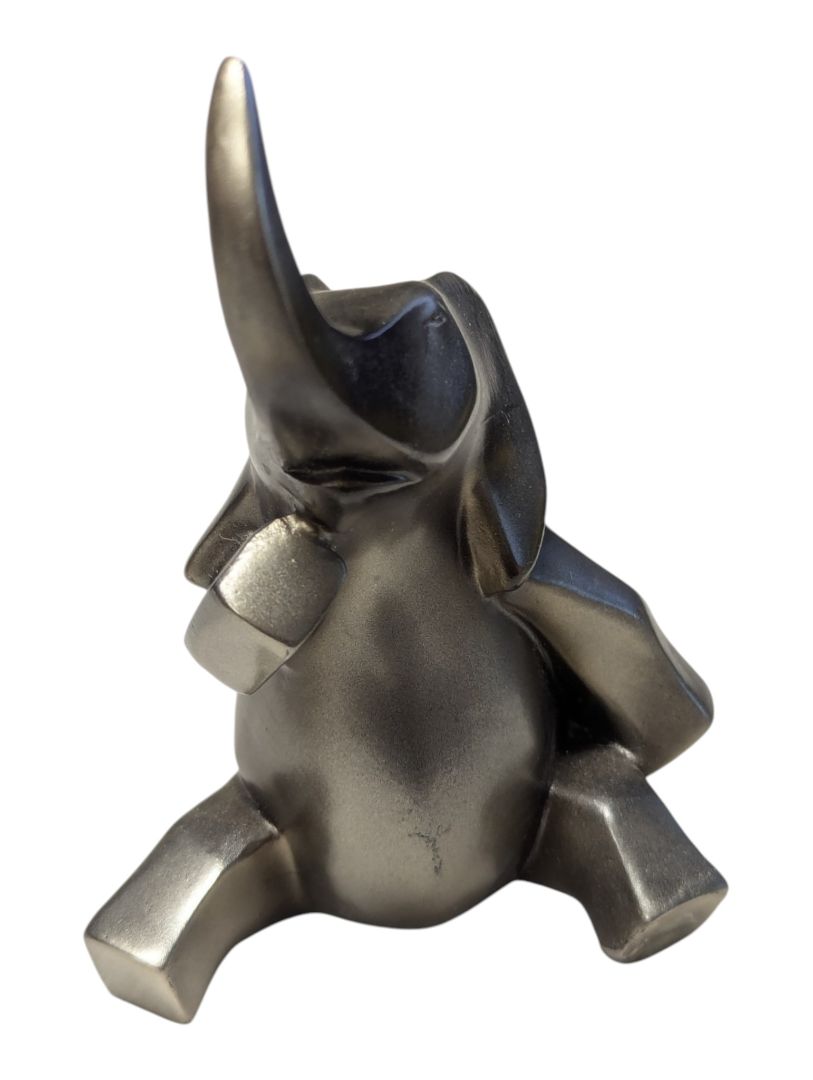 Lot of Two Metallic-Finish Elephant Decorative Figurines