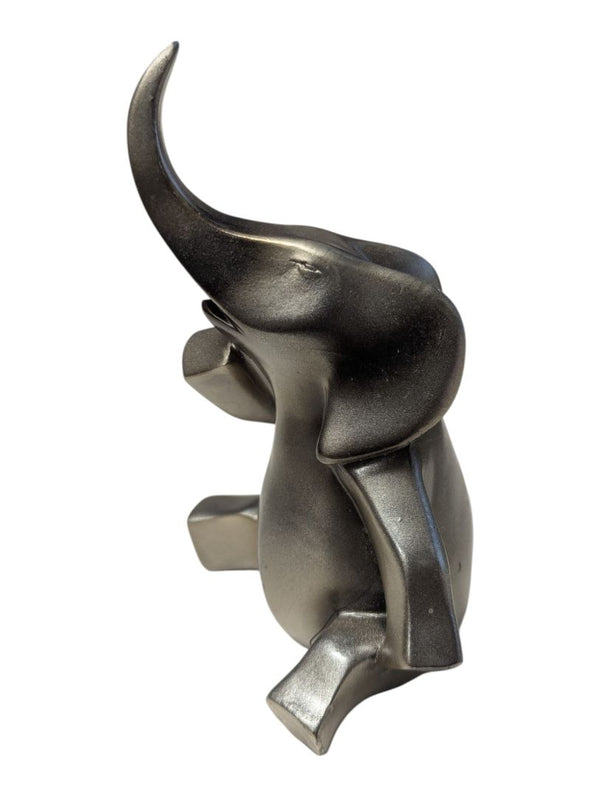 Lot of Two Metallic-Finish Elephant Decorative Figurines