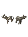 Lot of Two Silver-Tone Metal Elephant Figurines
