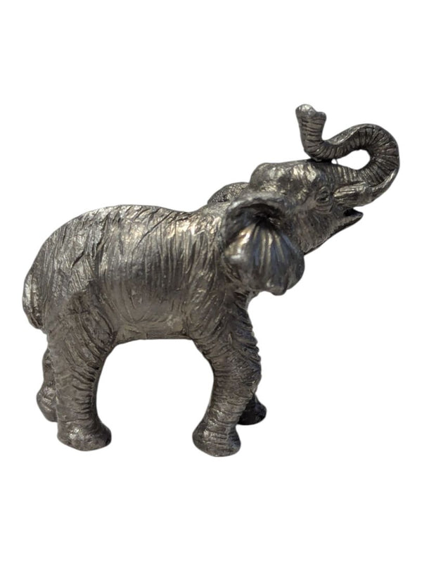Lot of Two Silver-Tone Metal Elephant Figurines