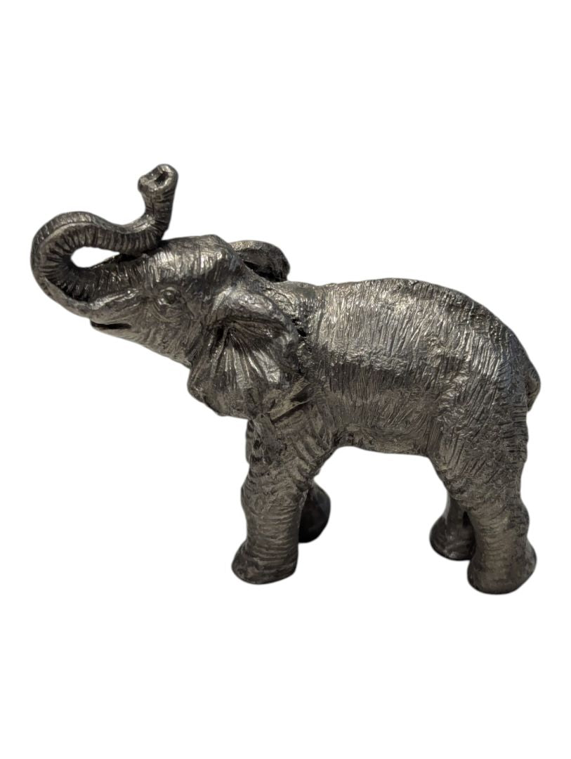 Lot of Two Silver-Tone Metal Elephant Figurines