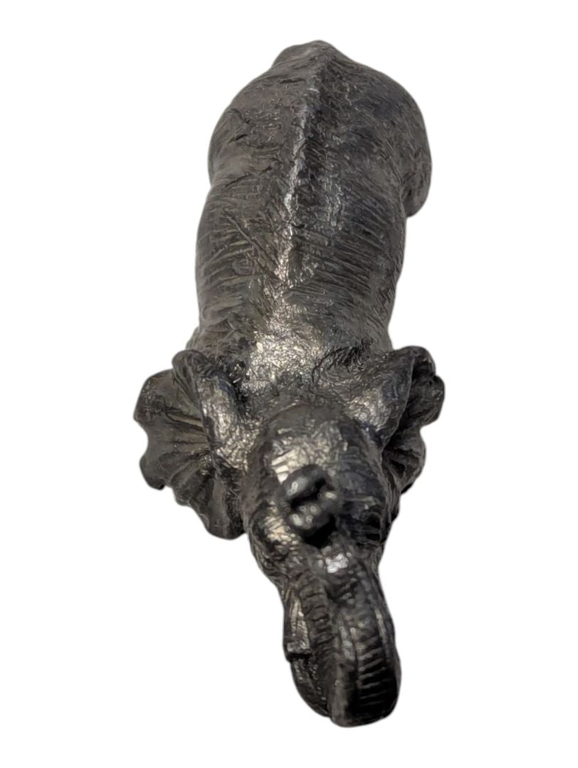 Lot of Two Silver-Tone Metal Elephant Figurines