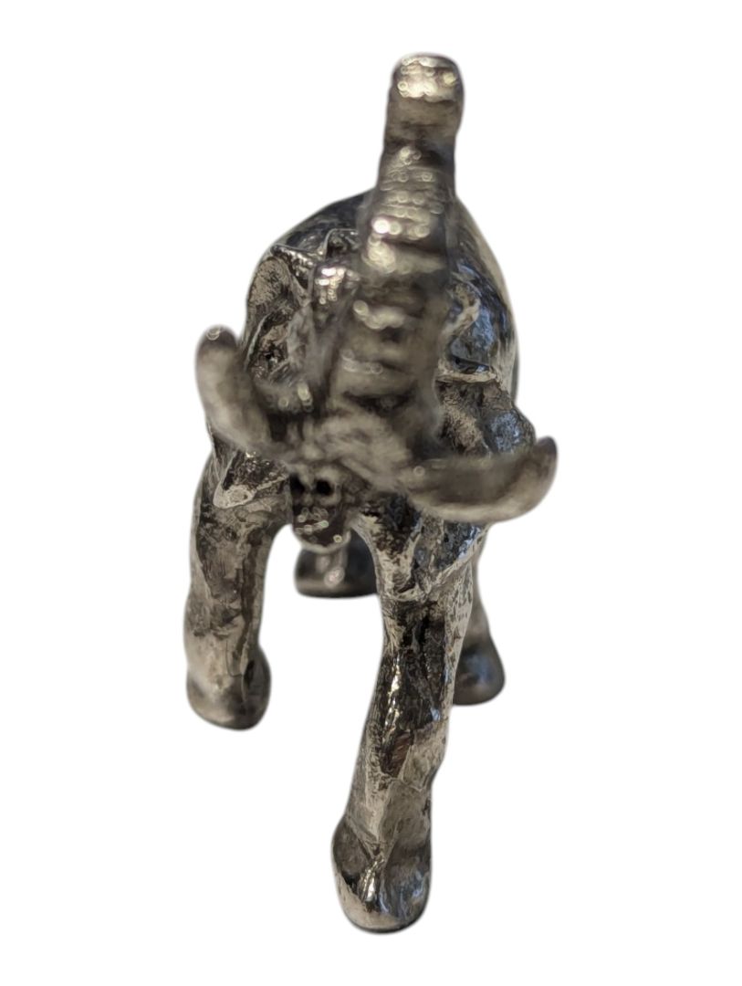 Lot of Two Silver-Tone Metal Elephant Figurines