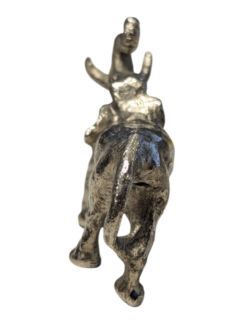 Lot of Two Silver-Tone Metal Elephant Figurines
