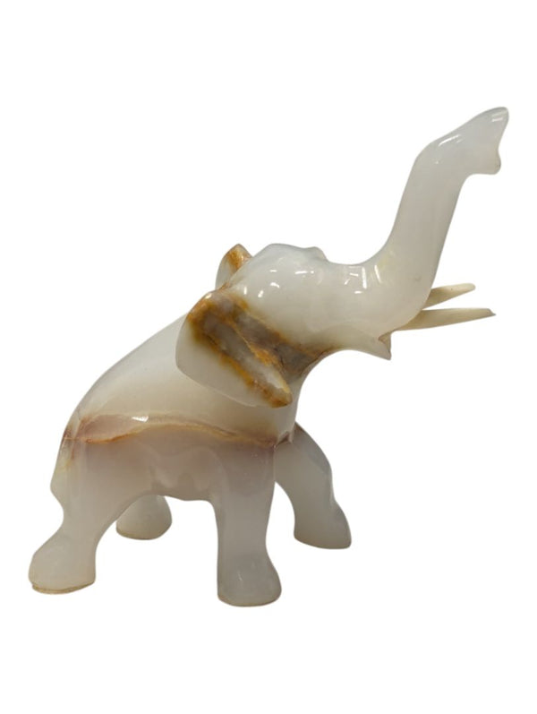 Lot of Five Carved Stone Elephant Figurines
