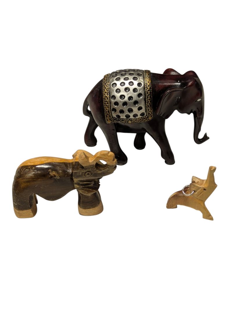 Lot of Three Decorative Elephant Figurines