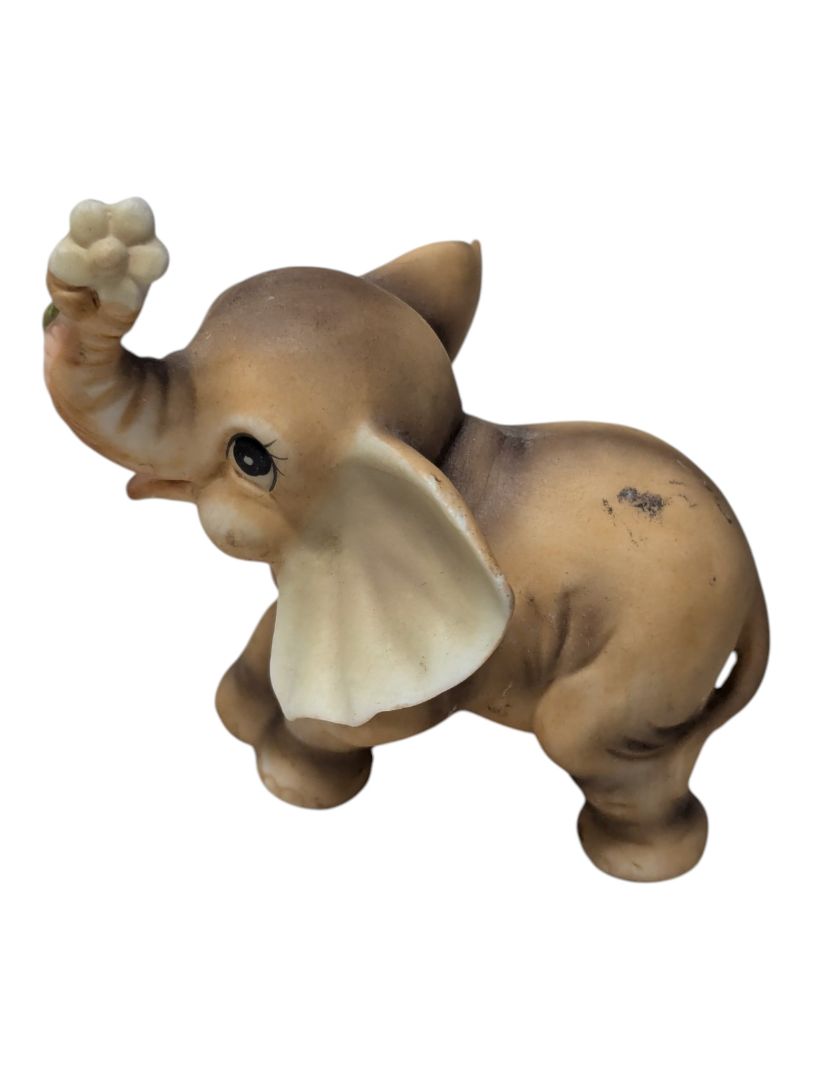 Lot of Three Decorative Elephant Figurines – Ceramic and Painted Finish