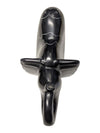Carved Black Soapstone Finish Decorative Elephant Figurine