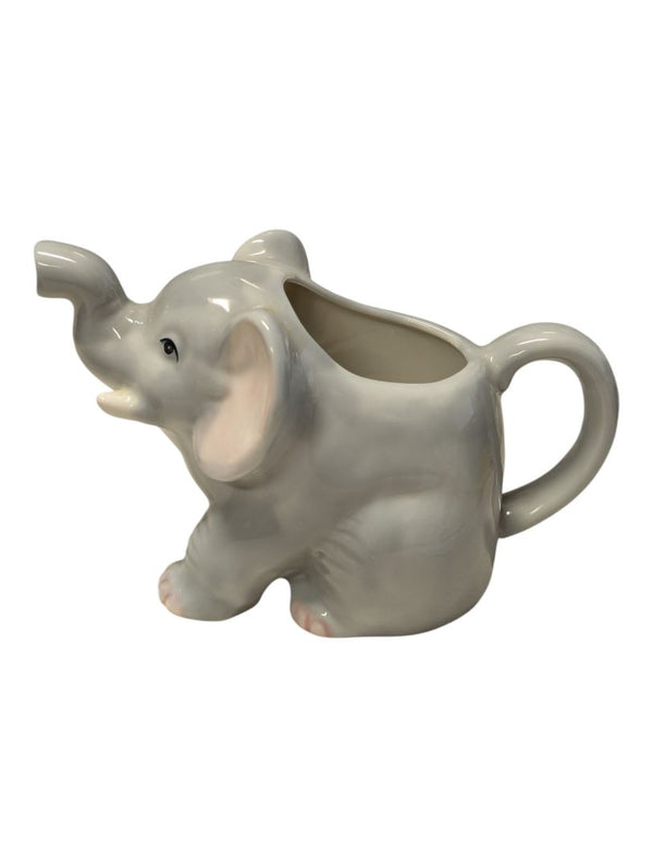 Lot of Two Decorative Elephant Figurines – Ceramic Creamer & Porcelain Figurine